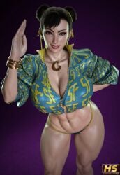 1girls 3d ass big_ass big_breasts breasts capcom chun-li chun-li_(cover_girl) female female_only hagiwara_studio mature_female milf muscular muscular_female solo straight_hair street_fighter street_fighter_6 tagme thick_thighs