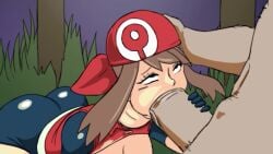 1boy1girl 2d_animation animated anythinggoes asking_for_help asking_for_it big_breasts big_butt big_penis blowjob brown_hair clothed_sex crying_with_eyes_open cum_in_pussy cum_inside cumming_while_penetrating facial_hair forest forest_background may_(pokemon) old_male older_male penetration_from_behind penetration_through_clothes penis_in_pussy pokemon prostitution sex sex_in_forest tagme touching_pussy video voice_acted white_hair