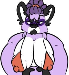 animated anthro big_breasts breasts herm hi_res intersex kissing kissing_pov lewd_juice lips mammal procyonid raccoon solo thick_lips