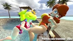 3d animated big_ass big_balls big_breasts big_penis breasts bulge dickgirl fellatio futa_on_futa futanari huge_cock intersex large_breasts mario_(series) mario_and_sonic_at_the_olympic_games nintendo no_sound oral penis pool princess_daisy princess_peach shocking_(artist) source_filmmaker swimsuit tagme tender veiny_penis video