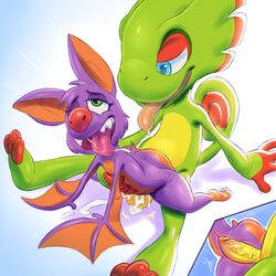 anthro balls bat chameleon duo female gerkk internal laylee lizard male mammal penetration penis reptile scalie straight yooka yooka-laylee