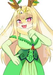 1_teeth 1girls 2d 2d_(artwork) 4_fingers anthro artist_name bamangojuice big_breasts blush blush_stickers blushing blushing_female breasts clothed_female clothing crown dress eyebrows eyebrows_visible_through_hair eyelashes female female_focus female_only fur furry furry_female gloves golden_apple green_dress hand_on_hip heart heart_eyes humanoid leaf long_ears long_gloves long_hair looking_at_viewer manalope_(bamangojuice) mango mouth mouth_open multicolored_dress multicolored_text neck_fur original_character rabbit rabbit_ears rabbit_girl rabbit_humanoid rabbit_tail simple_background solo solo_female solo_focus tagme tagme_(artist) tagme_(character) teeth text tree tree_head white_background