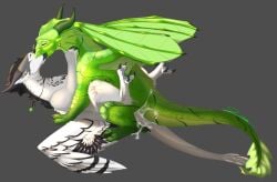 avian beak bodily_fluids claws cum digital_media_(artwork) dragon duo ear_piercing ear_ring feathered_wings feathers feet feral from_front_position genital_fluids green_body green_scales grey_body grey_feathers gryphon hi_res humping jewelry king_quince kissing leafwing_(wof) lying making_out male male/male missionary_position mythological_avian mythological_creature mythological_scalie mythology necklace on_back peppermint_(talvi_is_here) piercing rainwing_(wof) reptile ring_piercing scales scalie sex silver_(silverandcyanide) smile splurt tail talons toes white_body white_feathers wings wings_of_fire