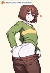 ai_generated ass chara chara_(undertale) femboy male presenting_hindquarters solo_male undertale undertale_(series) willainukeusallalready