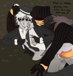 2boys biting_lip chance_(forsaken) degradation dream_game forsaken_(roblox) from_behind gay grinning mafioso_(dream_game) male male/male male_only moaning_in_pleasure partially_clothed pulling_hair roblox roblox_game robloxian tagme tagme_(artist) tears_of_pleasure x-ray