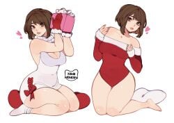 2024 christmas curvy_figure kamii_momoru my_hero_academia ochako_uraraka thick_thighs