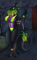 angry armwear big_breasts bondage bondage bound breasts captured claws clothing dark_room disney domestic_pig door dragon dungeon european_mythology face_veil female glowing glowing_eyes glowing_mouth glowing_nose goblin goons harem harem_jewelry harem_outfit hi_res horn humiliation jewelry kidnapping legwear lovemummification maleficent maleficent_(disney) mammal metal mythological_creature mythological_scalie mythology rope scalie sleeping_beauty_(1959) solo stone_wall suid suine sus_(pig) thick_thighs translucent translucent_wings wall_(structure) western_dragon wings