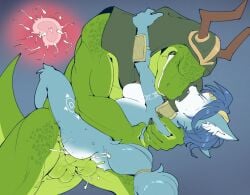 2025 5_fingers anthro anthro_on_anthro anthro_penetrated anthro_penetrating anthro_penetrating_anthro areola armor ass balls big_breasts black_nose blue_body blue_ears blue_eyebrows blue_fur blue_hair blue_tail bodily_fluids breasts canid canine capelet carrying_another carrying_partner claws clenched_teeth closed_eyes countershading cum cum_from_pussy cum_in_pussy cum_inside cutaway drooling duo eyebrows fangs female female_anthro female_penetrated finger_claws fingers fox from_front_position fur general_scales genital_fluids genitals gold_(metal) gold_armor gold_helmet green_balls green_body green_capelet green_claws green_helmet green_hood green_scales green_tail grey_background hair headgear heart_symbol helmet hi_res horn horned_helmet impregnation inner_ear_fluff interspecies interspecies_impregnation krystal_(star_fox) leaning leaning_forward leg_wrap long_hair male male/female male_anthro male_penetrating male_penetrating_female mammal mmuhu mostly_nude mostly_nude_anthro mostly_nude_female mostly_nude_male motion_lines multicolored_body multicolored_fur nintendo nipples open_mouth ovum ovum_with_heart penetration penile penile_penetration penis_in_pussy pink_areola pink_nipples pointy_ears prick_ears saliva scales scalie sex sharpclaw_(star_fox) shoulder_guard simple_background snout sperm_cell standing standing_sex star_fox sweat sweaty_butt sweaty_face tail tapering_tail teeth thrusting tuft two_tone_body two_tone_fur two_tone_helmet vaginal_penetration vaginal_penetration vambrace white_body white_fur white_inner_ear white_inner_ear_fluff