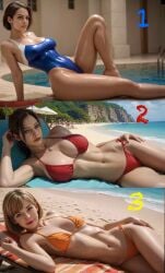 ai_generated ashley_graham ashley_graham_(ella_freya) claire_redfield claire_redfield_(jordan_mcewen) female jill_valentine jill_valentine_(julia_voth) realistic resident_evil sexy_body sexy_pose
