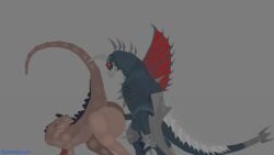 animated ass_jiggle big_ass bouncing_ass doggy_style feral gay gigan godzilla_(series) looping_animation male male/male non-human non-human_only tristar_(company) zilla