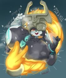 1girls absurd_res anthro anus ass big_butt biped black_body bodily_fluids dialogue feet female female_only fingers genitals heart_symbol hi_res huge_butt imp_midna klebo klebo_stuff looking_at_viewer mammal midna multicolored_body nintendo nude pick_a_hole prehensile_hair pussy red_eyes smiling smiling_at_viewer solo spread_butt spread_pussy spreading sweat text the_legend_of_zelda thick_thighs twilight_princess yellow_sclera