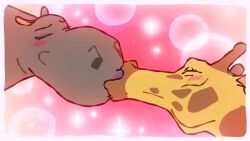 animated cas_van_de_pol french_kiss french_kissing gloria_the_hippopotamus licking licking_lips madagascar_(film) madagascar_escape_2_africa melman_mankiewicz_iii saliva sound tagme tongue_kiss video