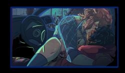 akira_kurusu car_sex cuntboy cuntboy_on_cuntboy cuntboy_with_breasts goro_akechi groping_breasts intersex joker_(persona) liveleaksakc partially_clothed pegging persona_5 persona_5_royal public_sex ren_amamiya riding_dildo self_harm_scars strap-on transmasc