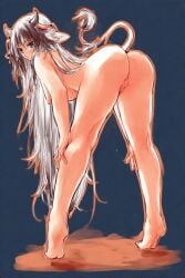 animal_genitalia ass big_ass big_breasts breasts cow_girl cowgirl_position ears_back legs long_hair nude