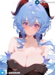 , blue_hair breasts female genshin_impact hu_tao_(genshin_impact)