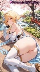 1girls 2025 ai ai_assisted ai_generated anime anime_style asian ass bare_shoulders blonde_hair blush boots breasts dress female female_only flower genshin_impact gloves hair_flower hair_ornament hentai hi_res high_quality high_resolution highres hoyoverse large_breasts looking_at_viewer lumine lumine_(genshin_impact) lumine_(genshin_impact)_(cosplay) lying mihoyo mihoyo_technology_(shanghai)_co._ltd. natsuyoru no_panties non-asian on_side oshiri parted_lips partially_fingerless_gloves patreon pussy solo stable_diffusion thighhighs thighs vagina voluptuous voluptuous_female white_dress white_thighhighs yellow_eyes