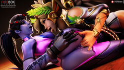 2girls 3d alternate_costume amelie_lacroix angela_ziegler anus areolae ass blender blizzard_entertainment breasts female female_only fingering fireboxstudio insertion mercy nipple_licking nipples overwatch patreon_username pussy pussy_juice tumblr_username vaginal_insertion widowmaker winged_victory_mercy yuri