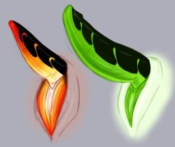 aether_(strawberryoverlord) alien alien_genitalia anatomy ben_10 black_penis cartoon_network duo galvanic_mechamorph genitals glowing glowing_genitalia glowing_penis glowing_vulva green_penis herm intersex malware_(ben_10) not_furry penis red_penis sketchy strawberryoverlord tapering_penis unusual_anatomy unusual_genitalia vulva