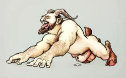dripping dripping_cum hooves horns male male_only penis satyr uncircumcised uncut uncut_penis
