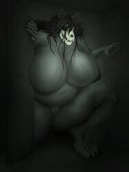 absurd_res anthro ass belly big_belly big_breasts bone breasts female genitals hi_res huge_breasts mal0 malo overweight scp_foundation skull skull_head solo thiccomode vulva
