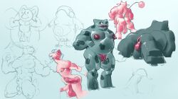 amphibian anal animal_genitalia anthro balls bovid caprine claybull frog genitals intersex intersex/male long_nipples male male/male mammal musclegut muscular muscular_male nipples penetration saggy_balls sheath sheep vulva x-ray_view