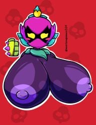 big_breasts brawl_stars breasts breasts_bigger_than_head breasts_focus emote gigantic_breasts huge_breasts lily_(brawl_stars) marlongames201 pin supercell