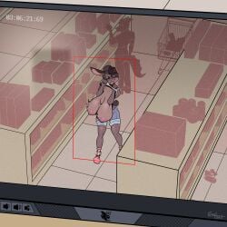 1:1 big_breasts breasts camera clothed clothing clothing_lift detailed_background empskit exhibitionism female flashing flashing_breasts hi_res huge_breasts hyper hyper_breasts lagomorph leporid male mammal marlena_(empskit) oblivious public public_exposure rabbit sagging_breasts scalie shirt shirt_lift shopping skinny store topwear