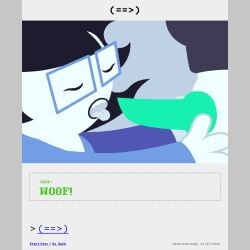 1:1 animal_genitalia animal_penis animated animated_comic anthro ashleyorange black_hair buckteeth canid canine canine_genitalia canine_penis clothed clothed_female clothing comic comic_panel crop_top dialogue duo eyewear fellatio female genitals glasses gynomorph hair hi_res homestuck human humanoid hybrid incest_(lore) intersex intersex/female jade_harley june_egbert lipstick makeup mammal ms_paint_adventures onesie oral pajamas penile penis petplay puppyplay roleplay sex shirt short_hair sibling_(lore) sister_(lore) sisters_(lore) teeth text topwear trans_(lore) trans_woman_(lore) white_body