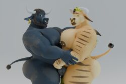 13254 3:2 3d_(artwork) 5_fingers animal_genitalia animal_penis anthro barbell_piercing blue_body bovid bovine brown_hair cattle codan codans digit_ring digital_media_(artwork) duo ear_piercing ear_tag equine_genitalia equine_penis facial_piercing fin fingers fish genitals gold_piercing green_eyes hair half-erect hi_res horn hybrid jewelry male male/male mammal marine markings moob_squish moobs mottled nipple_barbell nipple_piercing nipples nose_piercing nose_ring nude odis_(codans) pecs penis piercing pseudo_hair requiem_shark ring ring_piercing shark tail tan_body tentacle tentacle_hair thick_thighs tiger_shark wedding_ring