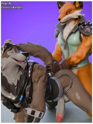 3:4 3d_(artwork) absurd_res anal anal_sex anthro bed bedroom big_penis blender_(artwork) border canid canine canis clothed clothing comic digital_media_(artwork) doggy_style english_text epic_games erection fennix_(fortnite) fortnite fortnite:_battle_royale fox from_behind_position from_front_position furniture furry gay genitals glans hand_on_butt hi_res humping male male/male male_penetrated mammal moan nude on_bottom on_top pantsless partially_clothed penetration penile penile_penetration penis penis_in_ass pinned sex simple_background streetsign01 text wendell_(fortnite) white_border wolf