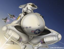 a_drunk_dragon aeromorph aircraft airplane amber_eyes anthro areola belly big_breasts breasts crouching female genitals hi_res jets living_aircraft living_airplane living_machine living_vehicle machine mature_female nipples nude pandora_kennedy_(adrunkdragon) pinup pose poster pregnant pregnant_anthro pregnant_female pupils slightly_chubby slightly_chubby_female slit_pupils solo spread_legs spread_open spreading sunset thick_thighs u.s._air_force vehicle vulva