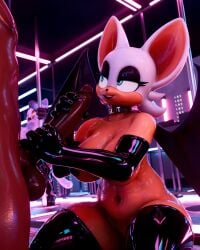 3d 3d_(artwork) 4:5 absurd_res anthro armwear balls bat big_balls big_breasts big_penis black_latex blue_eyes bodily_fluids breasts catty_cattenheimer choker clothing collar dark_body dark_skin digital_media_(artwork) domestic_cat duo elbow_gloves felid feline felis female genitals gloves hair handjob handwear hi_res human humanoid_genitalia humanoid_penis jewelry latex latex_clothing latex_gloves latex_handwear latex_legwear latex_stockings latex_thigh_highs legwear male male/female mammal navel necklace nightclub pasties penile penis pole prostitution rouge_the_bat sega sex slicktex3d smile sonic_(series) sonic_the_hedgehog_(series) stockings strip_club stripper_pole sweat thigh_highs undertale_(series) white_hair wings