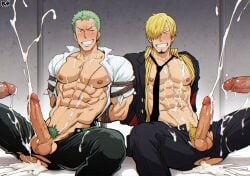 ai_generated big_ass_looover gay male male_only one_piece roronoa_zoro sanji vinsmoke_sanji zoro zoro_(one_piece)