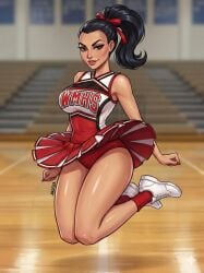 cheerleader cheerleader_uniform glee_(tv_series) gymnasium magaska19 panties santana_lopez skirt_up