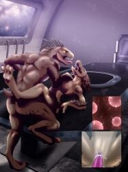 3_fingers 3_toes alien animal_genitalia animal_penis anthro anthro_on_anthro anthro_penetrated anthro_penetrating anthro_penetrating_anthro arm_feathers arm_tuft ass avian beak bodily_fluids breast_play breasts brown_body brown_feathers colored cor_zan crazyeyes cum cum_in_vagina cum_inside cutaway digitigrade duo feather_hair feathered_crest feathers feet female female_penetrated fingers forearm_tuft forearms furniture genital_fluids genitals halo_(series) head_crest hi_res ibie'shan impregnation inside kig-yar looking_pleasured lying male male/female male_penetrating male_penetrating_female microsoft non-mammal_breasts on_back on_table ovum penetration penile penile_penetration penis penis_in_vagina pseudo_hair pupils quill_hair quills_(anatomy) scalie scut_tail sex short_tail shoulder_tuft slit_pupils sperm_cell t'loaki t'vaoan table table_lotus_position tail tapering_penis toes tongue tongue_out tuft vaginal_penetration xbox_game_studios yellow_eyes