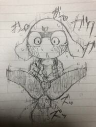 3:4 abnarie alien amphibian anal anthro ass balls blush bodily_fluids clothing crying duo frog genital_fluids genitals headgear headwear heart_symbol hi_res japanese_text keronian keroro_gunsou male male/male male_penetrating monochrome nude open_mouth penetration penis sex simple_background sweat sweaty_butt tamama tears text translation_request