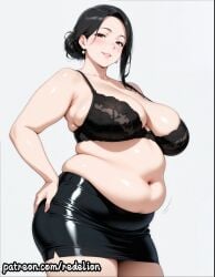 1girls ai_generated arched_back bare_arms bare_chest bare_legs bare_midriff bare_shoulders belly belly_button big_ass big_breasts big_butt big_thighs black_eyes black_hair black_lingerie black_skirt breasts curvaceous curvaceous_ass curvaceous_body curvaceous_female curvaceous_figure curvaceous_hips curvaceous_thighs curves curvy curvy_body curvy_female curvy_figure curvy_hips curvy_thighs earrings female female_focus female_human female_only glistening glistening_body glistening_breasts glistening_butt glistening_eyes glistening_hair glistening_skin grin hair_bun hands_on_hips incest large_ass large_breasts large_butt large_thighs lingerie long_hair looking_at_viewer mammal mature mature_body mature_female mature_figure mature_woman milf mommy mother motherly motherly_figure navel oc older_female original original_character original_characters partially_clothed pencil_skirt redelion sagging_breasts seducing seduction seductive seductive_body seductive_eyes seductive_gaze seductive_look seductive_mouth seductive_pose seductive_smile shiny shiny_ass shiny_body shiny_breasts shiny_butt shiny_clothes shiny_hair shiny_skin shiny_thighs simple_background skirt smile smiling smiling_at_viewer smirk smirking smirking_at_viewer soft_breasts thick thick_ass thick_butt thick_eyebrows thick_hips thick_legs thick_lips thick_thighs tight_clothing tight_fit voluptuous voluptuous_body voluptuous_female voluptuous_milf white_background