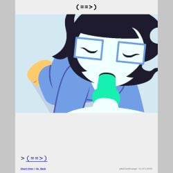 1:1 animal_genitalia animal_penis animated animated_comic anthro ashleyorange black_hair canid canine canine_genitalia canine_penis clothed clothed_female clothing comic comic_panel crop_top duo eyewear fellatio female first_person_view genitals glasses gynomorph hair hi_res homestuck human humanoid hybrid incest_(lore) intersex intersex/female jade_harley june_egbert lipstick makeup mammal ms_paint_adventures onesie oral pajamas penile penis pov_blowjob sex shirt short_hair sibling_(lore) sister_(lore) sisters_(lore) topwear trans_(lore) trans_woman_(lore) white_body