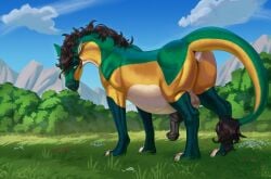 anal anal_masturbation anal_sex animal_genitalia animal_penis anthro anus backsack balls buttplug buttplug_in_ass buttplug_insertion detailed_background digital_media_(artwork) equid equine equine_genitalia equine_penis feral forest fur genitals half-erect hi_res hooves horse jaribka looking_at_viewer male mammal masturbation nature object_in_ass outside penetration penis plant plug_(sex_toy) plug_insertion pregnant pregnant_feral pregnant_male sex_toy sex_toy_in_ass sex_toy_insertion smile solo tail tree