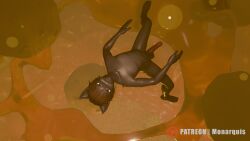 3d_(artwork) acid anthro digital_media_(artwork) domestic_cat felid feline felis hi_res internal male mammal micro monarquis nude_male romy_(monarquis) solo vore