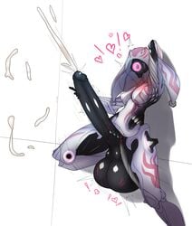 1futa anthro balls big_balls breasts cum futa_only futanari heart highres huge_balls humanoid_penis hyper hyper_balls hyper_penis intersex ivara_(warframe) lewdreaper orgasm penis simple_background solo warframe white_background