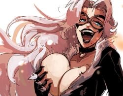 1girls 2026 alluring big_breasts black_cat_(marvel) black_lipstick blue_eyes bodysuit breasts choker city_boy collar color colored cupperexe cute_fangs domino_mask enticing eyemask fangs felicia_hardy female grabbing_breast grabbing_own_breast hand_on_breast hand_on_own_breast huge_breasts large_breasts light-skinned_female light_skin looking_at_viewer marvel marvel_comics mask masked masked_female massive_breasts meme meme_reference open_mouth pinup seducing seductive seductive_look seductive_pose shiny shiny_breasts shiny_clothes shiny_skin skin_tight spider-man_(series) superheroine teasing teasing_viewer temptation tempting tempting_viewer thick_breasts tight_clothes tight_clothing voluptuous voluptuous_female white_background white_hair yumeko_grabbing_her_breast