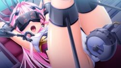 aikawa_haruno arms_up blush bondage bound breasts censored covered_nipples exs-tia_ignis female forced_orgasm game_cg hair_intakes head-mounted_display indoors kamitsurugi_ouka kouyoku_senki_exs-tia_concert large_variant_set leotard long_hair lying mosaic_censoring nipple_stimulation nipple_tweak non-web_source official_art on_back open_mouth orgasm panties pink_hair pussy_juice pussy_juice_stain restrained sex_machine solo stationary_restraints underwear variant_set white_leotard
