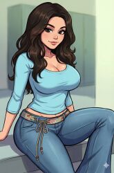 ai_generated brunette_hair cleavage disney_channel filipina gabriella_montez gemini high_school_musical_(series)