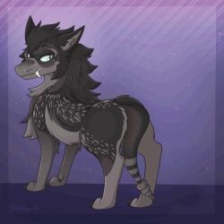 2025 2d_animation animated anus artist_name black_body black_fur black_pawpads black_scales blue_anus blue_eyes blue_vulva canid canine canis claws coyote dated dazzledrag0n digital_drawing_(artwork) digital_media_(artwork) fallout fangs feces feces_on_ground feces_pile female female_feral female_pooping feral fur fur_markings genitals gradient_background grey_body grey_fur grey_inner_ear_fluff grey_scales heart_symbol hybrid inner_ear_fluff looking_at_viewer looking_back mammal mane markings microsoft night_stalker_(fallout) one_eye_closed pawpads pit_viper pooping_on_floor raised_tail rattle_(anatomy) rattlesnake reptile scales scalie scat scatplay signature simple_background smile snake solo star tail tail_motion teeth text toe_claws tuft viper vulva wink winking_at_viewer