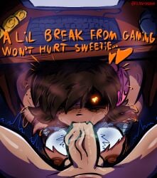 aroused artist_name ass balls big_breasts big_butt big_penis black_hair black_sclera blood bodily_fluids bottomless breasts brown_body brown_nipples brown_skin clothed clothing computer computer_keyboard computer_mouse condom corpse crouching cyn_(murder_drones) cyntessa_(murder_drones) darkness desk diddlydooter1 digital_drawing_(artwork) digital_media_(artwork) disguise drooling duo earless eldritch_abomination electronics ellipsis emphasis_lines fellatio female first_person_view flirting flirting_with_viewer flying_sweatdrops freckled_butt freckled_face freckled_legs freckled_shoulders freckled_thighs freckles furniture gamer_girl genitals glitch_productions glowing glowing_eyes grey_body hair hair_over_eye headphones heart_eyes heart_symbol hearts_around_head hi_res hikikomori huge_cock human humanoid interrupted keyboard kneeling kneeling_oral_position long_hair looking_at_viewer machine male male/female mammal metal metallic_body monitor murder_drones neet nightmare_fuel nipples noseless nude offscreen_character oral orange_text pale_body pale_skin patchwork_creature penile penis pink_headphones pov_blowjob robot robot_humanoid saliva saliva_on_penis scar scars_all_over screen screen_face seam_(sewing) segmented_body sex sexual_barrier_device shaking signature simple_background sitting skinsuit spread_legs spreading steam stitch_(sewing) sucking surgical_suture sweat sweatdrop table tessa_(murder_drones) text thick_thighs tight_clothing tremble_spikes trembling undead under_the_table unusual_anatomy vein veiny_penis white_body wide_hips worker_drone x3 yellow_eyes zombie