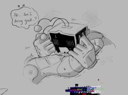 2d_(artwork) breasts computer cumming deltarune dialogue explicit female licking_pussy male naked naked_female pussy queen_(deltarune) sex sketch strawpage_request tenna_(deltarune) toby_fox tv_head undertale_(series) unknown_artist wigglylamp92