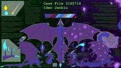 16:9 balls bodily_fluids cum dragon eldritch_being female feral genital_fluids genitals glowing glowing_eyes hi_res information janblu janbluthederg jewelry model_sheet multi_eye multiple_angles mythological_creature mythological_scalie mythology penis scalie solo solo_feral spread_wings tail technology teeth tentacle tongue vulva widescreen wings