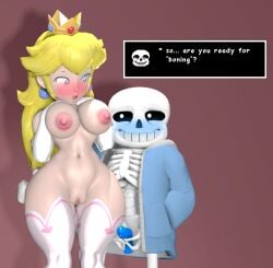 1boy 1girls 3d 3d_model 3d_render big_ass big_breasts big_butt bimbo blush crack_ship crossover dwarf dwarf_male eastern_and_western_character female grabbing grabbing_ass grabbing_from_behind grabbing_legs mario_(series) monster monster_boy nintendo precum precum_on_penis princess_peach ready_for_sex ready_to_fuck render royalty sans sans_(undertale) sfm skeleton smile smiling source_filmmaker super_mario_bros. super_smash_bros. text_box text_bubble undertale undertale_(series) voluptuous voluptuous_female weird_crossover wet wet_pussy