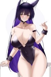 1girls absurd_res absurdres ahoge animal_ear_fluff animal_ears antenna_hair armband azur_lane bare_arms bare_chest bare_hands bare_hips bare_legs bare_shoulders bare_skin bare_thighs belly belly_button black_armband black_choker black_hair black_hair_female black_leotard black_topwear black_wrist_cuffs blue_fingernails blue_hair blue_hair_female blue_nail_polish blue_nails breasts brown_eyes brown_eyes_female choker cleavage collarbone curvy curvy_body curvy_female curvy_figure curvy_hips curvy_thighs dot_nose elbows exposed exposed_arms exposed_legs exposed_shoulders exposed_thighs female female_focus female_only fingernails fingers grin groin hair_between_eyes head_tilt high_resolution highres hourglass_figure large_breasts lean_body lean_figure legs legs_together leotard light-skined_female light-skinned light-skinned_female light_skin light_skin_female light_skinned light_skinned_female lips long_hair looking_at_viewer multicolored_hair musashi_(azur_lane) musicatopos nail_polish nails navel parted_lips shoulders simple_background slender_body slender_waist slim_girl slim_waist smile smiley_face smiling smiling_at_viewer smirk solo standing thick_thighs thigh_gap thighs thin_waist tilted_head topwear upper_body v-line white_background wide_hips wrist_cuffs